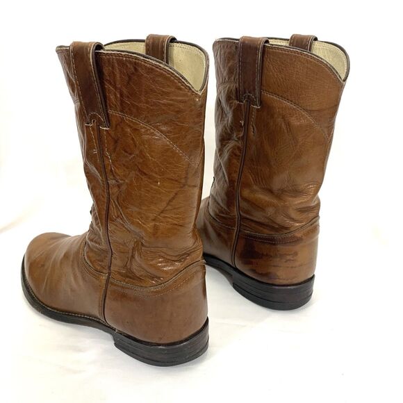 Justin 3163 Marbled Leather Roper Boots Men\'s 8.5 E main image 2